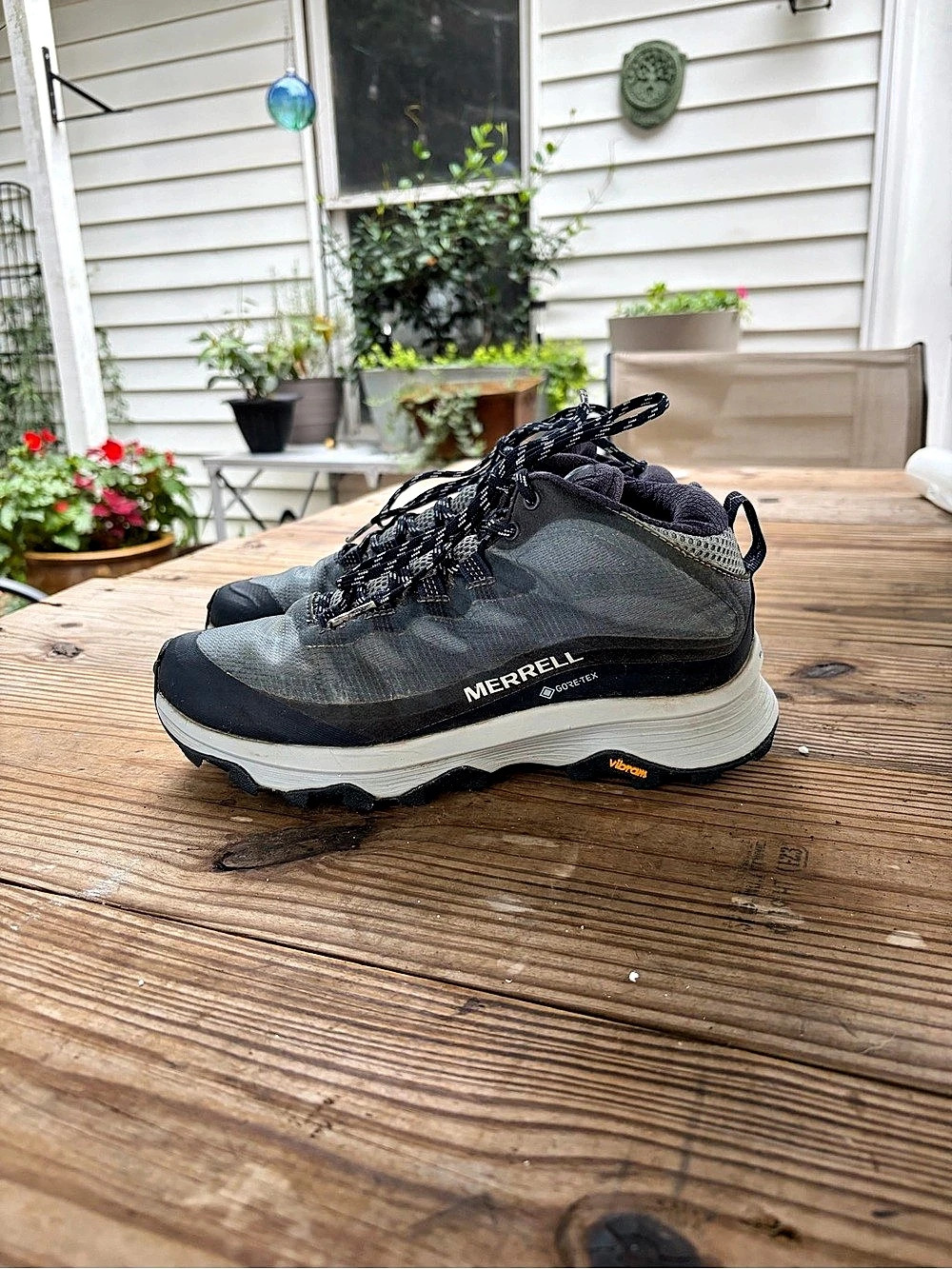 Merrell Moab Speed Mid GTX Women’s 8 Gore-Tex Vibram Hiking Boots Gray